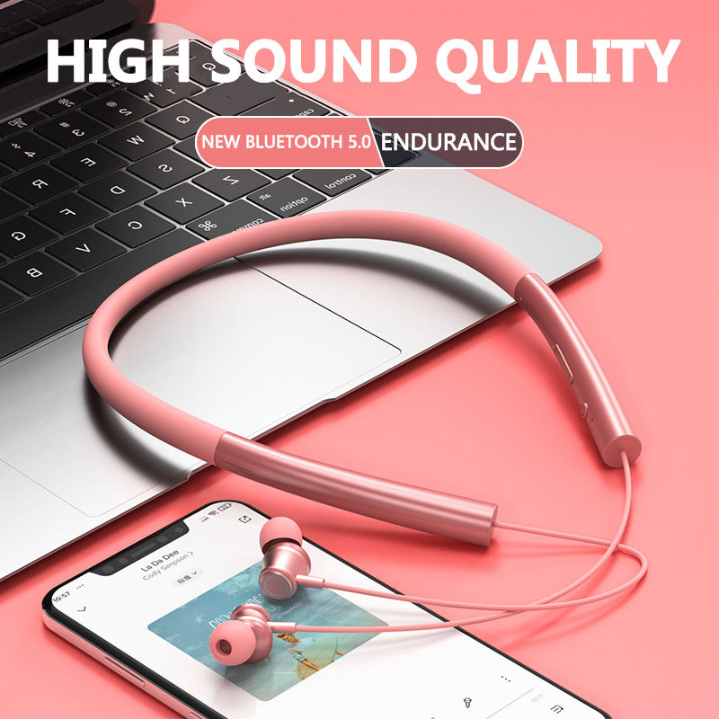 Earphone Nirkabel Magnetis 5.0 Earphone Bluetooth Stereo Earbud Tahan Air Olahraga Headset In-Ear Nirkabel dengan Mikrofon