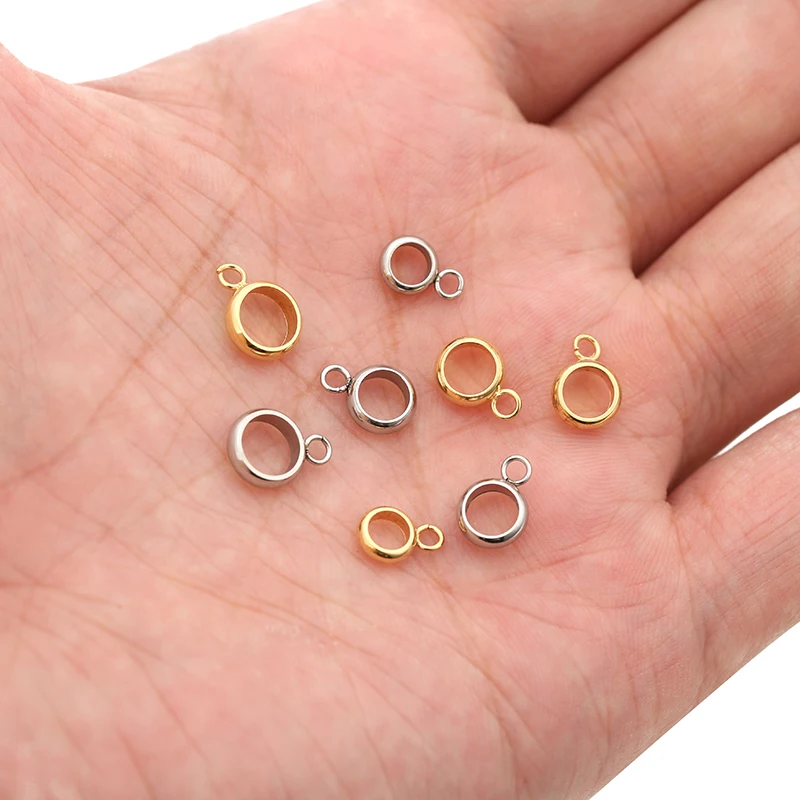 30 ชิ้น/ล็อตจี้สแตนเลสตัวเชื่อมต่อ Bail Clasps ทองสีจี้คลิป Pinch สําหรับ DIY สร้อยคอผลการค้นหาเครื่องประดับทํา