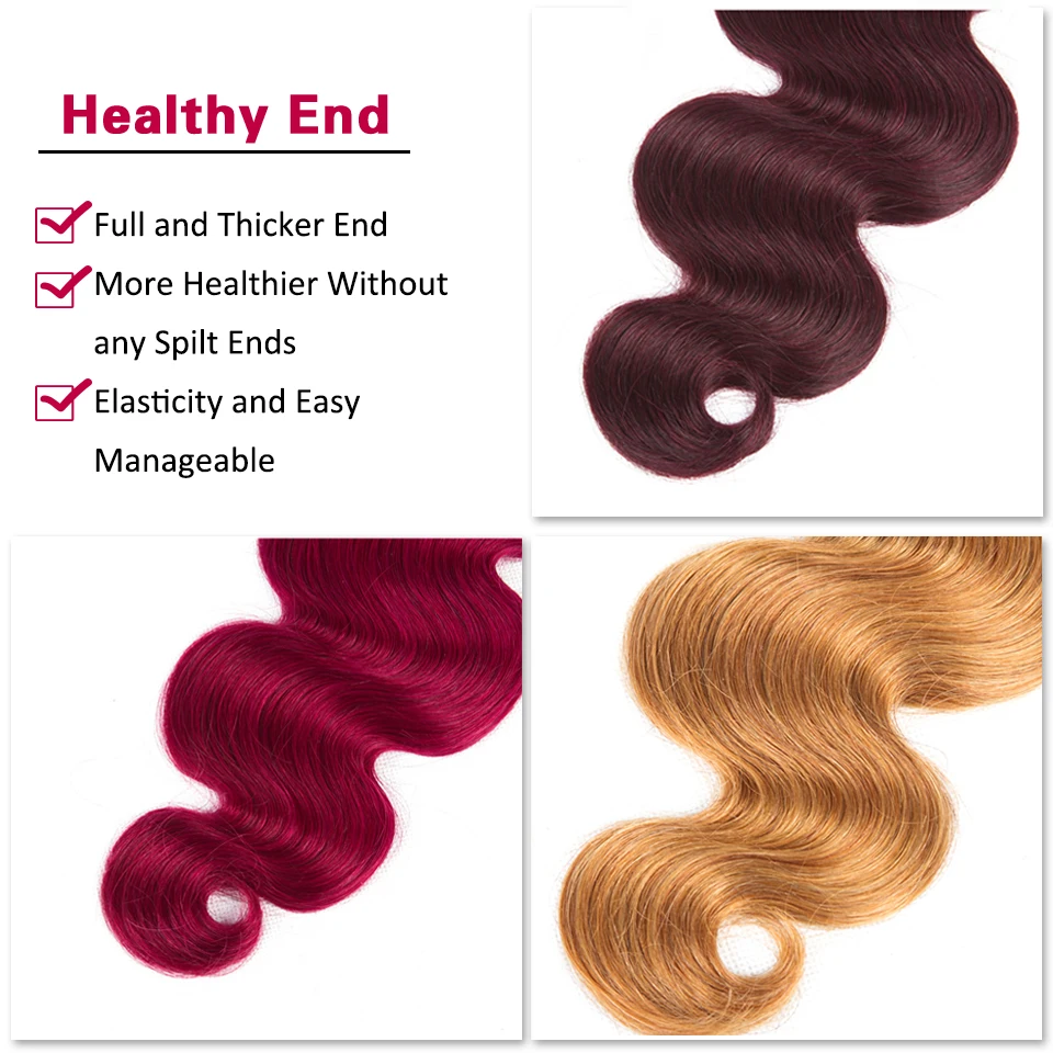 Hoa Hậu Rola Brasil Sóng Thân Tóc Dệt 1/3/4 Bó 27 # Tóc Vàng 99J Lỗi Ombre Remy Tóc phần Mở Rộng Đôi Wefts