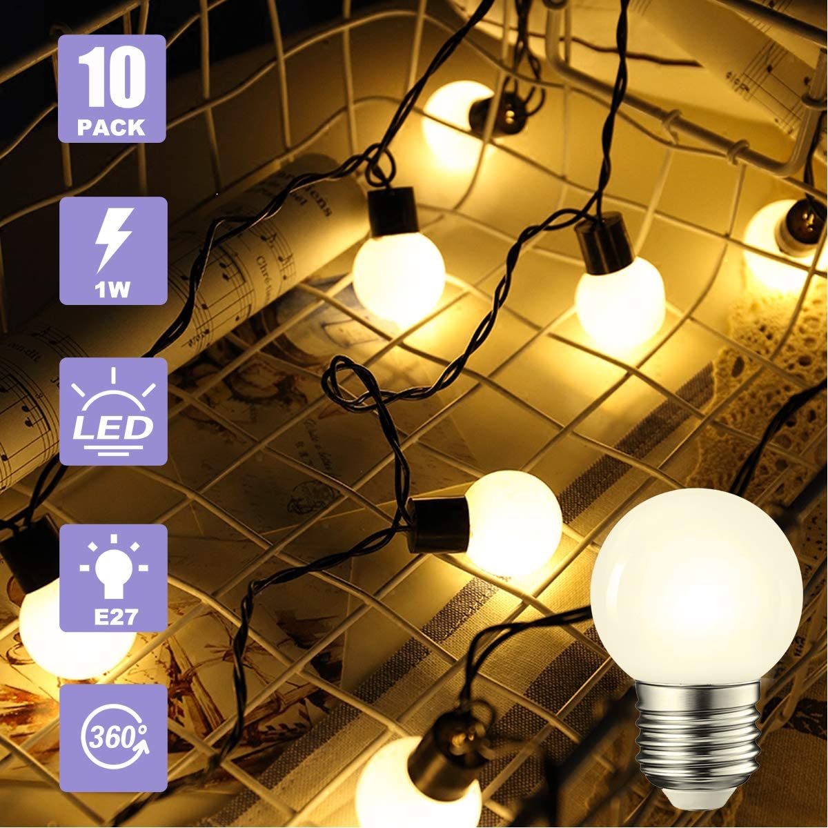 Grensk Led-lampe Kunststoff Milchig Globus PC G45 SMD Weiß E27 220V String Licht Ampulle 1W 2W 3W Garten Party Günstige Ball Lampen