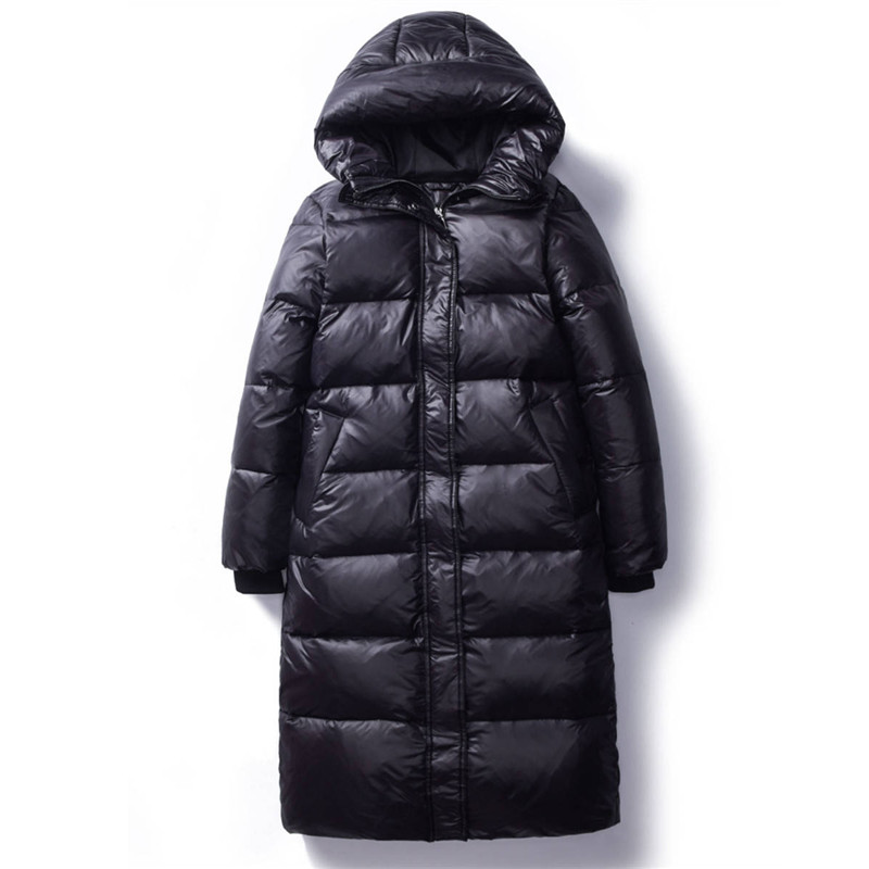 Parkas longas com capuz, jaquetas de algodão, casacos quentes de inverno, sobretudos femininos finos, roupas pretas, novo, V1162, 2022