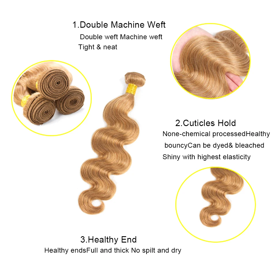 Hoa Hậu Rola Brasil Sóng Thân Tóc Dệt 1/3/4 Bó 27 # Tóc Vàng 99J Lỗi Ombre Remy Tóc phần Mở Rộng Đôi Wefts