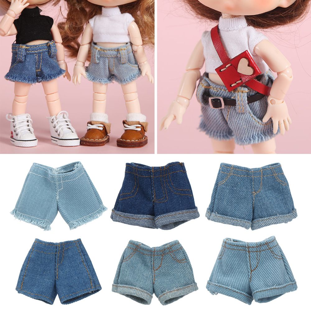 2022最新のスタイルデニム11.5 "ジーンズボトムスショーツためドール服衣装ショートパンツのためのブライス1/6人形アクセサリー
