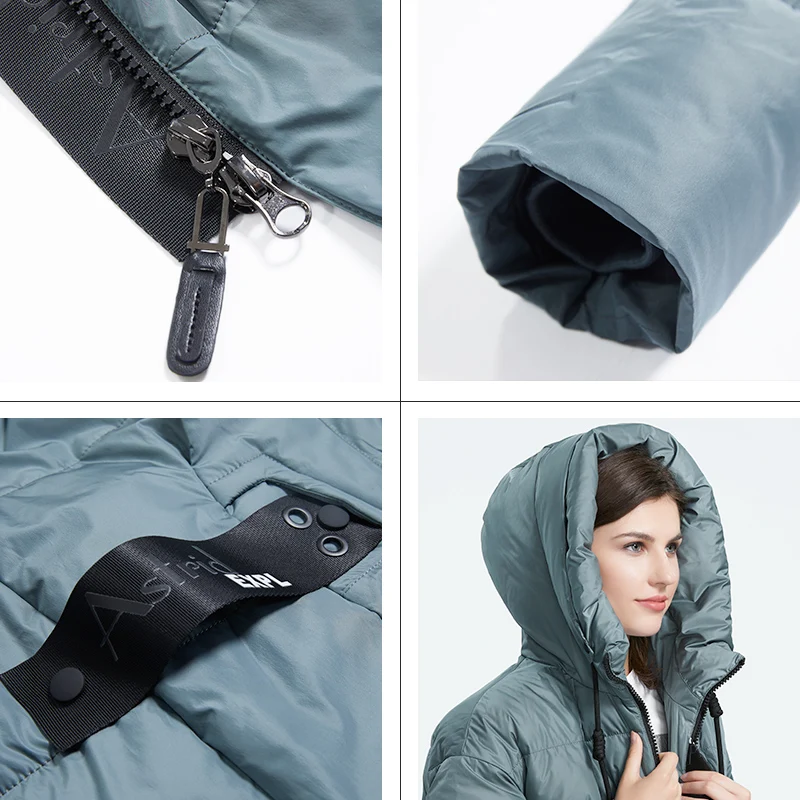 Astrid 2022 inverno nova chegada para baixo jaqueta feminina roupas soltas outerwear qualidade com um capuz moda estilo casaco de inverno AR-7038
