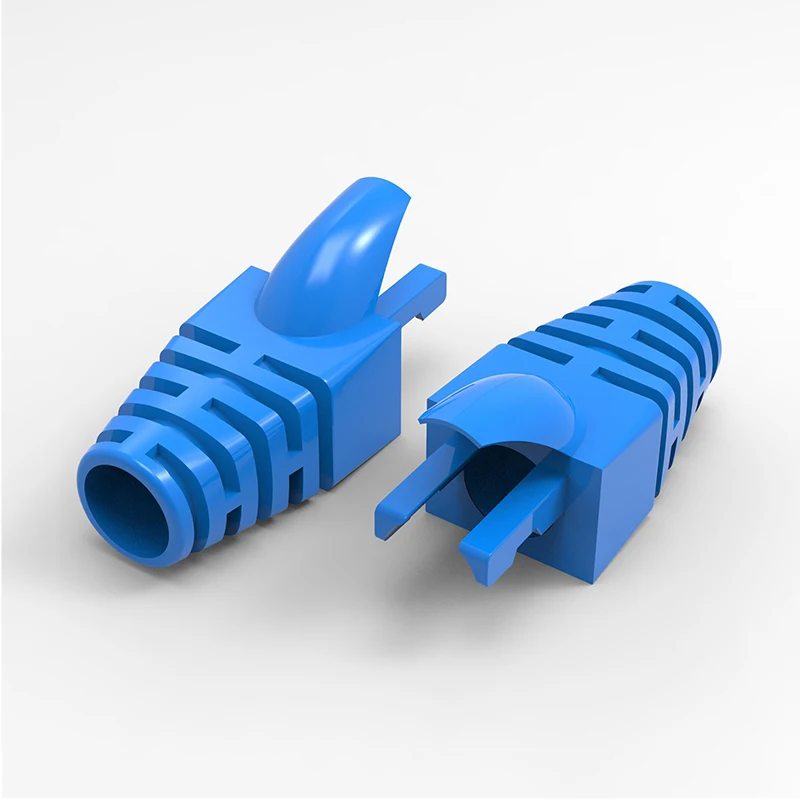 (50 unids/pack) botas de Cable de red RJ45 funda protectora de plástico alivio de tensión para protección de enchufe Modular Cat5e Cat6