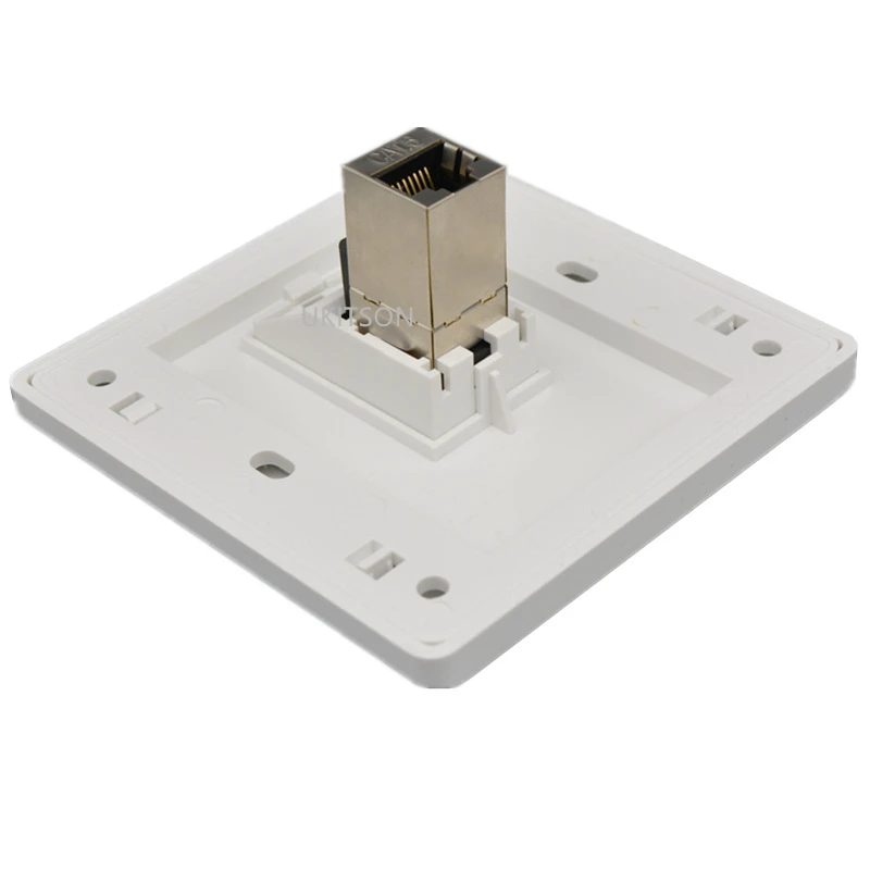 Panel de pared de red CAT6 RJ45 con escudo de 1 puerto, extensor de Internet CAT.6 hembra blindado, placa frontal, salida LAN