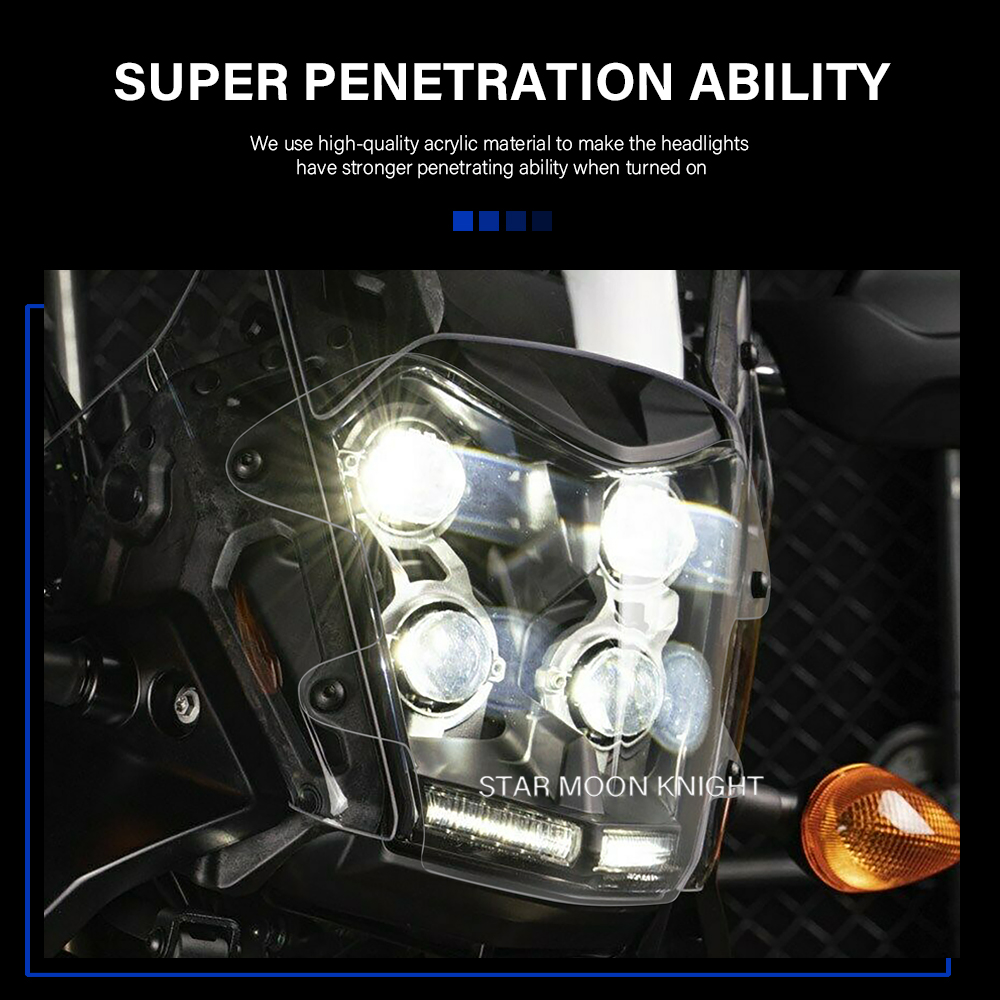 Motorcycle Accessories Acrylic Headlight Protector Light Cover Protective Guard For YAMAHA Tenere 700 Tenere700 XT700Z 2019 -