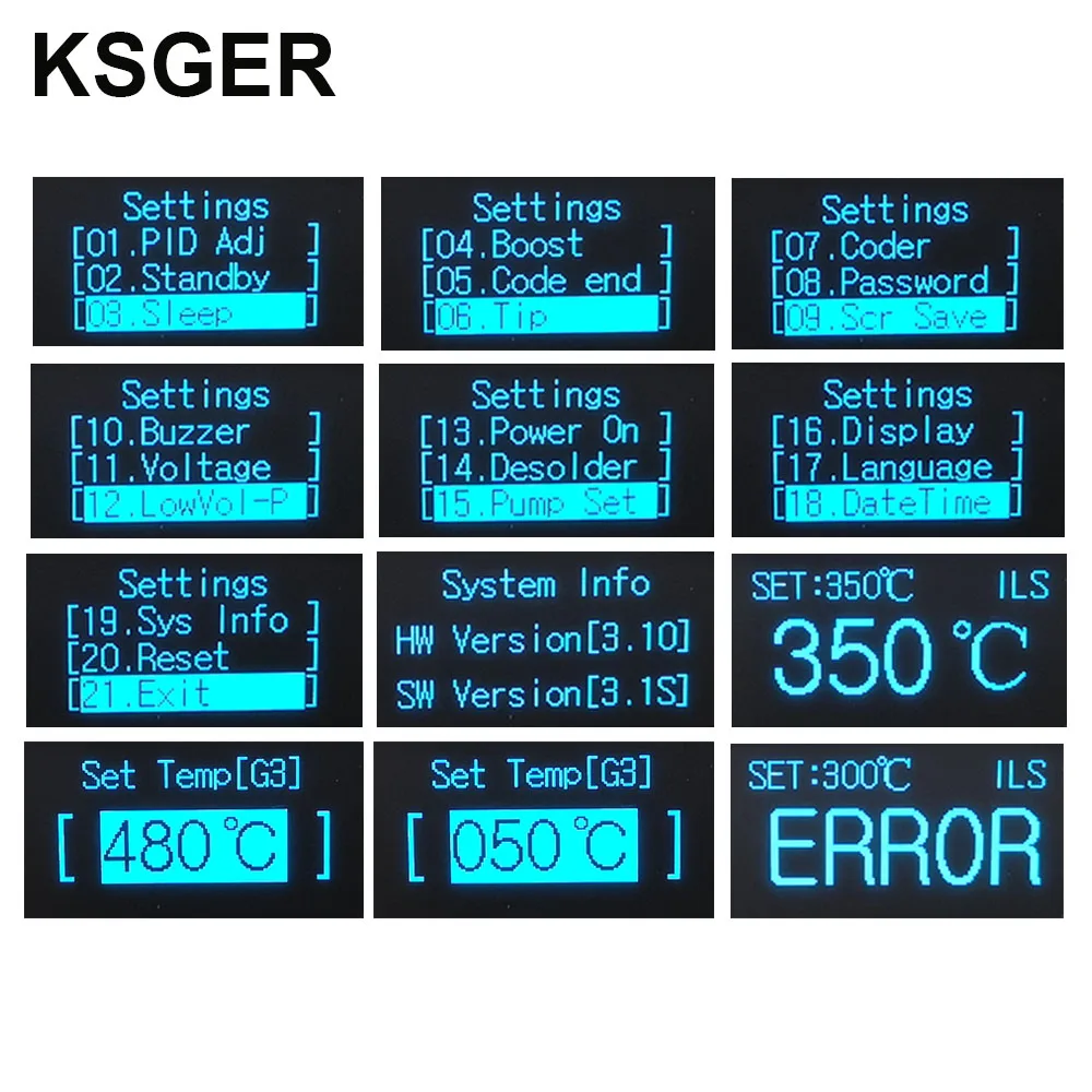 KSGER STM32 V3.1S T12 สถานีบัดกรี OLED DIY อลูมิเนียม FX9501 จับเครื่องมือไฟฟ้าผู้ถือ Auto-sleep T12 เหล็กเคล็ดลับ