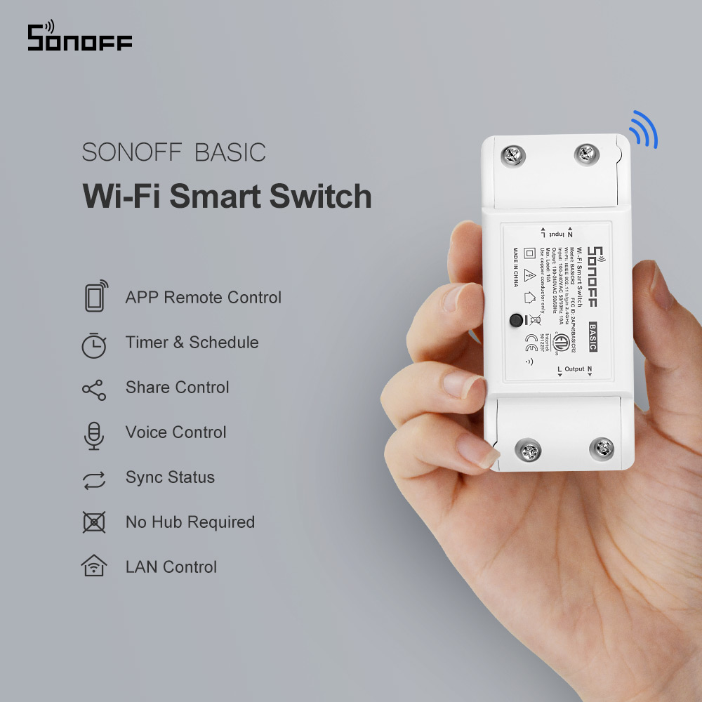 Itead SONOFF Basic R2 Mini DIY Modul Wifi Licht Schalter Drahtlose APP Fernbedienung Schalter 220V Smart Home Elektrische schalter