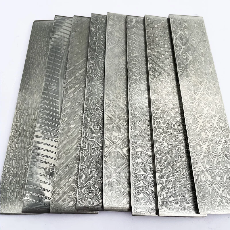 Hoa Văn Mẫu Mới VG10 Kẹp Thép Damascus Cho DIY Tinh Tế Dao Làm Bằng Thép Không Gỉ Lưỡi Dao Trống Đã Được HeatTreatment