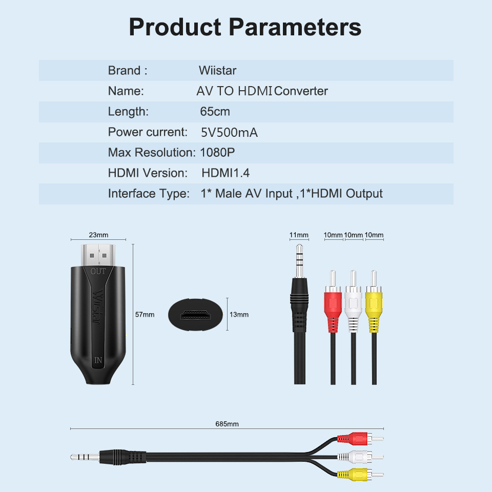 AV-HDMI互換コンポジットアダプターコンバーター,1080p,RCA,AV-HDMI,AV2HDMI,TVアダプター,PS3, PS4, PC, DVD, Xbox,マイクロケーブル付きプロジェクター