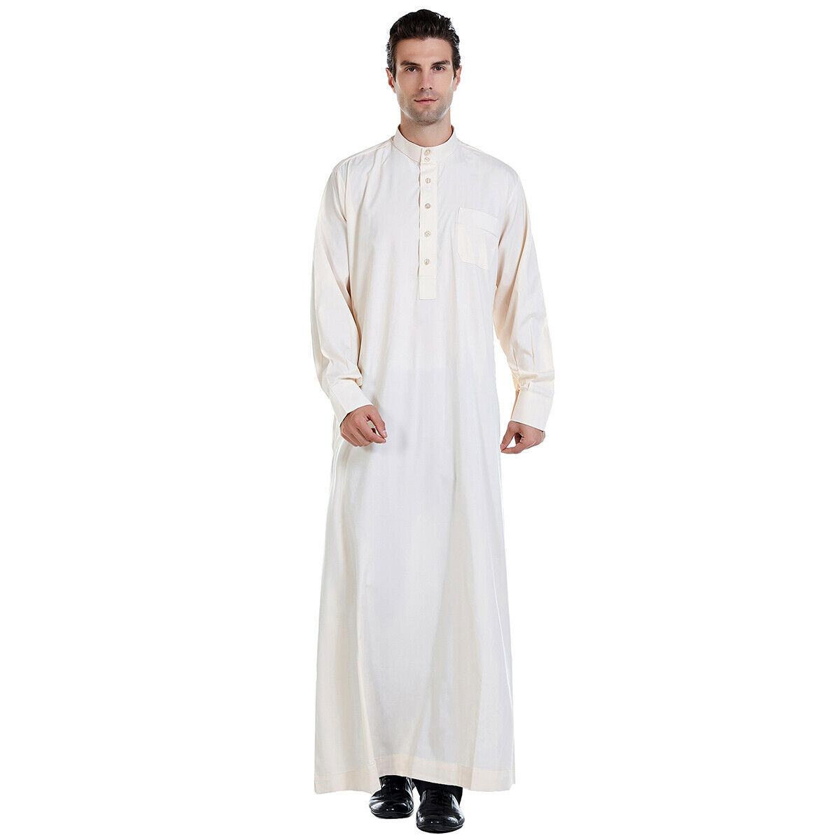 Herren Robe Langarm Saudi Abaya Arabisch Thobe Jubba Thoub Dubai Daffah Kaftan Nahost Islam Thawb Jubba Muslim Kleid Kaftan