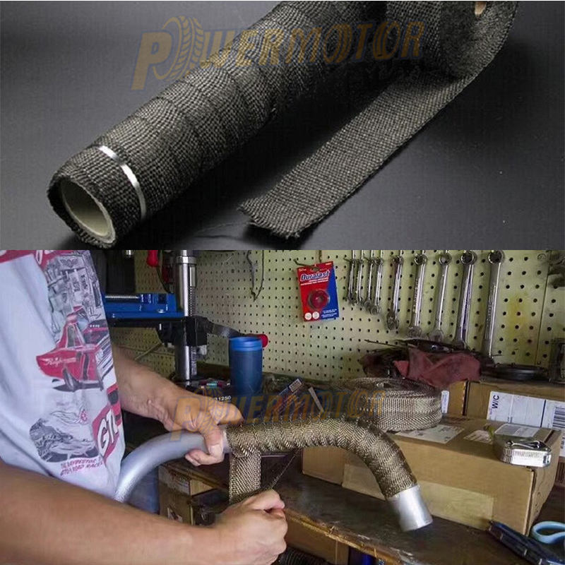 Fita térmica para escapamento de motocicleta, envoltório térmico, faixa de proteção de fibra de vidro com laços inoxidáveis, 5cm * 5m, dirt bike, motocross, enduro