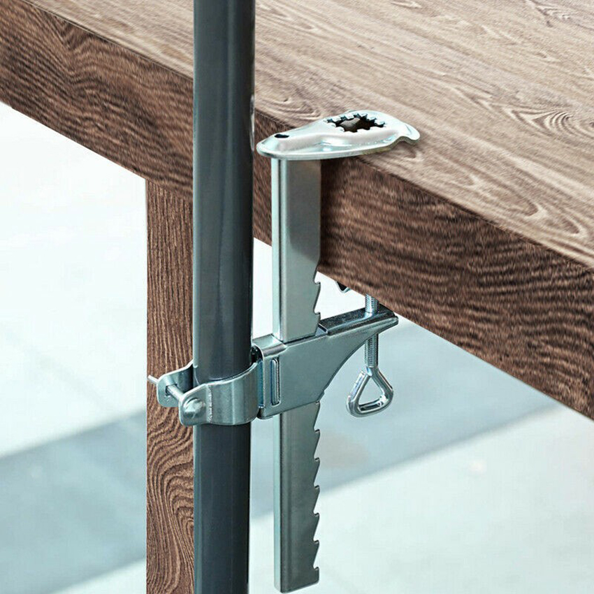 Abrazadera para sombrilla de Patio, soporte de abrazadera de Metal para soporte de sombrilla, soporte para sombrilla de balcón al aire libre, para cubierta