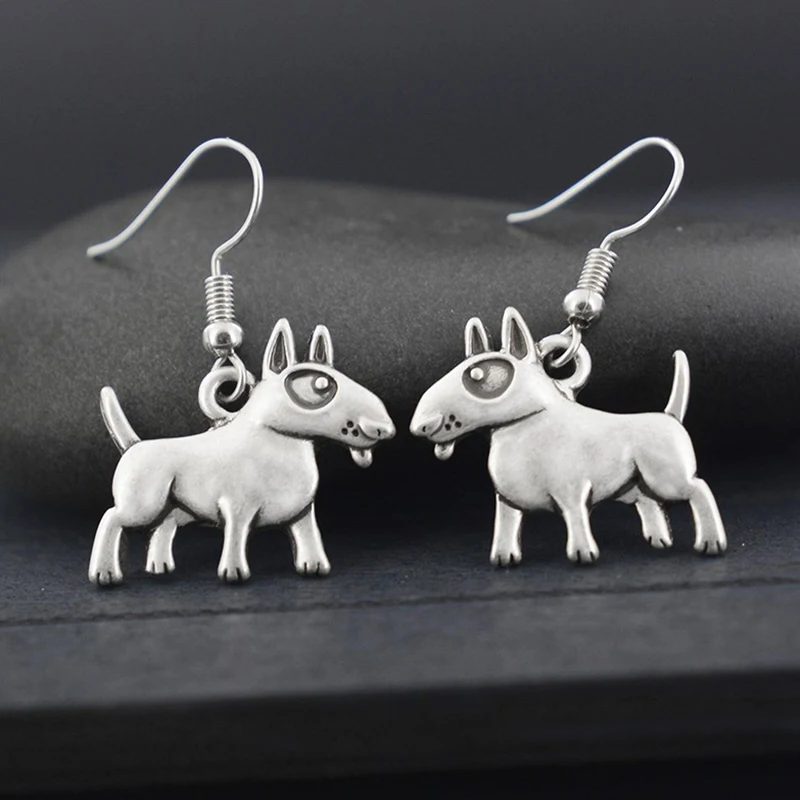 Baru Retro Mode Bull Terrier Anting Menjuntai Wanita Boho Lucu Anjing Brincos Kekasih Hadiah Perhiasan Anting Menjuntai untuk Anak Perempuan Pendientes