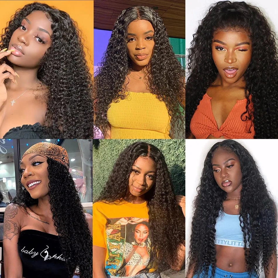 12A Brasil Phi Kinky Xoăn 3 Ốp Lưng Với Khóa Tóc Bó Với Phía Trước Rộng Sâu Sóng Tóc Bó Với đóng Cửa