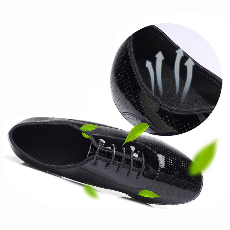 Sapatos de dança latina dos homens padrão sapatos de dança de salão preto couro genuíno prática competição masculino salsa sapato de dança moderna