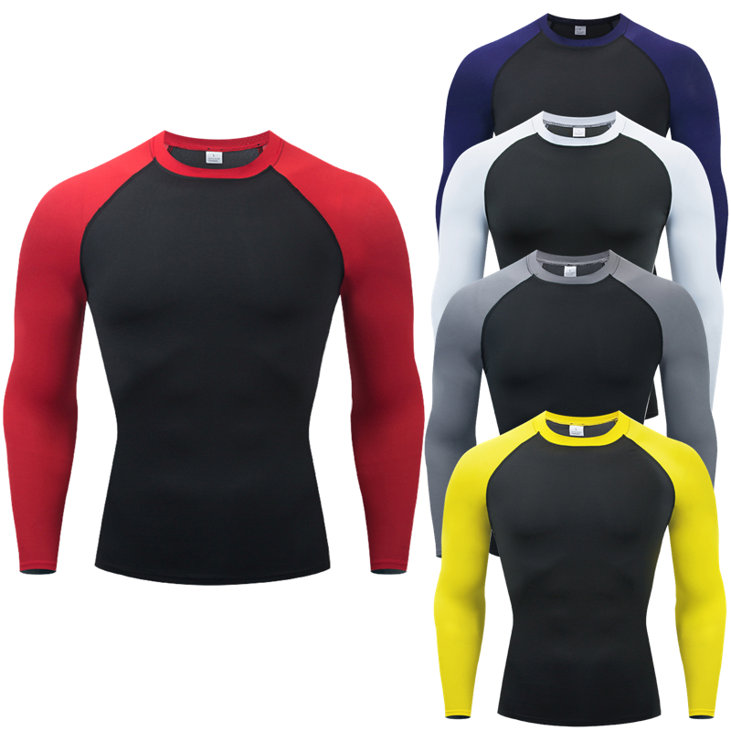 Sudadera deportiva de compresión para hombre, camisetas ajustadas para gimnasio, camisetas para correr, camiseta de Fitness, ropa de entrenamiento muscular, correr, Rashguard, ajuste seco