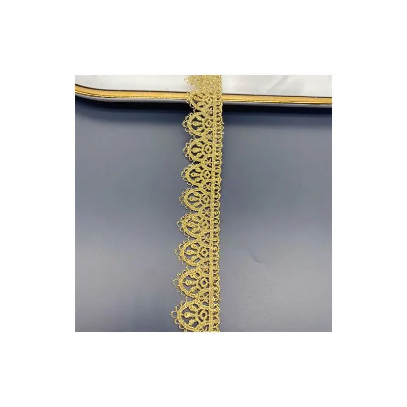 Telas de encaje de hilo dorado Unilateral, accesorios de ropa Lolita DIY