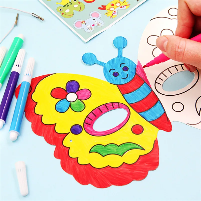 8 Cái/lốc Tự Làm Động Vật Tranh Mặt Nạ Đồ Chơi Cho Bé Gái Bé Trai Hoạt Hình Graffiti Thủ Công Nghệ Thuật Đồ Chơi Thủ Công Mẫu Giáo Vẽ Trẻ Em Quà Tặng
