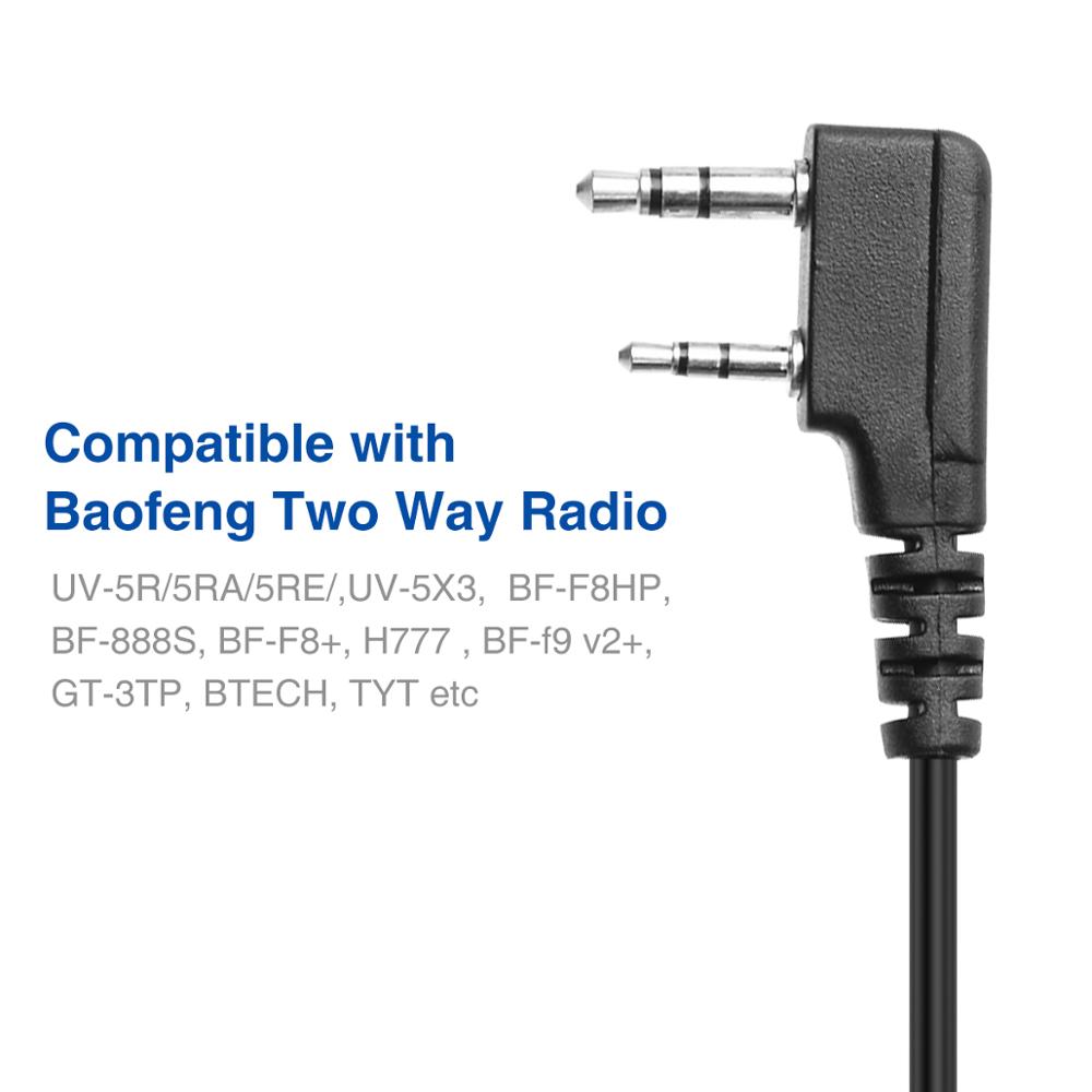 Baofeng Walkie Talkie UV-5R Microfoon Luidspreker Microfoon 2 Pin Handheld Voor Baofeng BF-888S UV-21 Pro Quansheng Uv K5 K6 Accessoires