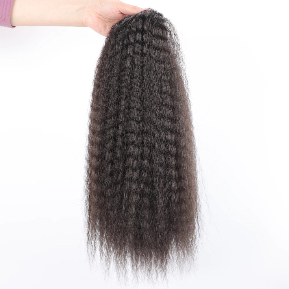 Faux cordon synthétique queue de cheval Extension de cheveux élastique pour les femmes crépus bouclés queue de cheval cheveux synthétiques haute bouffée Afro postiche