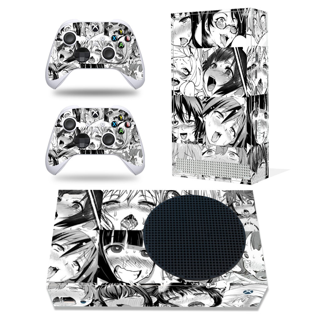 Penutup Stiker Kulit untuk Xbox Seri X Konsol dan 2 Pengendali Xbox Seri S Stiker Kulit Cover Stiker Kulit Vinil