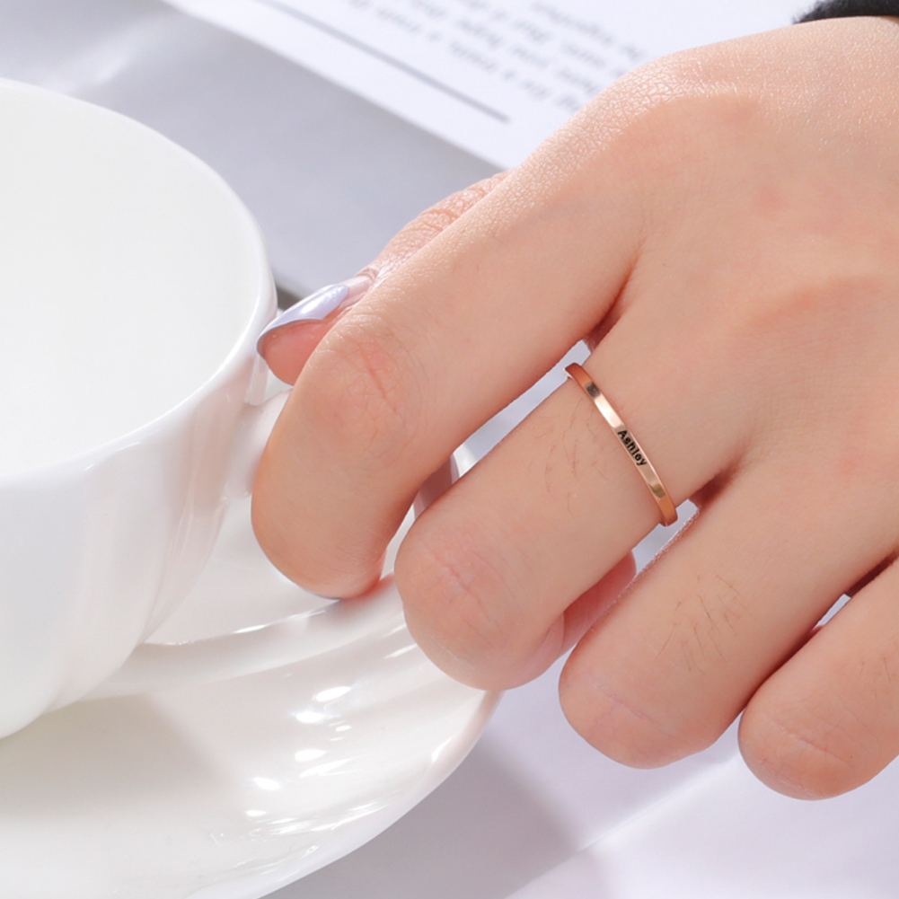 Skyrim Mode Graviert Personalisierte Name Ringe Edelstahl Gold Farbe Custom Ring Jahrestag Schmuck Geschenk für Liebhaber Mom