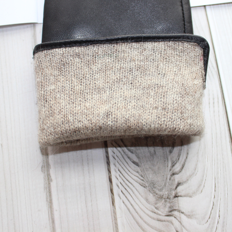 Guantes de piel de oveja para mujer, tejidos nuevos, con forro, clásico, versátil, multicolor, para conducir, de cuero, para otoño