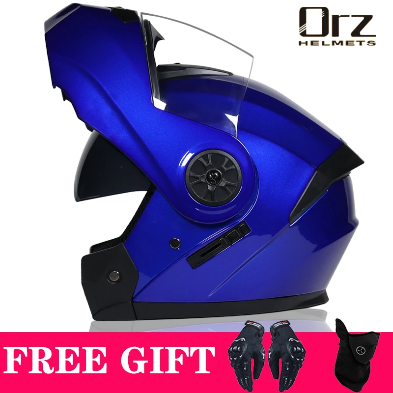 Najnowszy, zatwierdzony przez DOT, modułowy kask motocyklowy z klapką Voyage Racing z podwójnymi soczewkami i wewnętrznym wizjerem