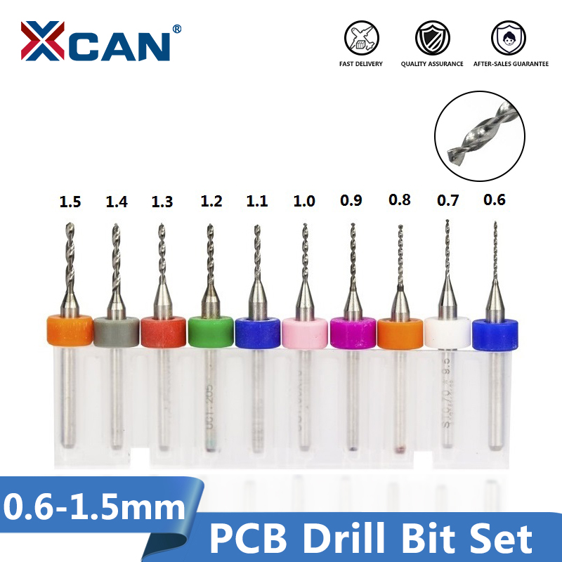 Envío gratis 10 Uds 0,6mm-1,5mm brocas de carburo de importación PCB placa de circuito de impresión Mini juego de brocas de perforación CNC
