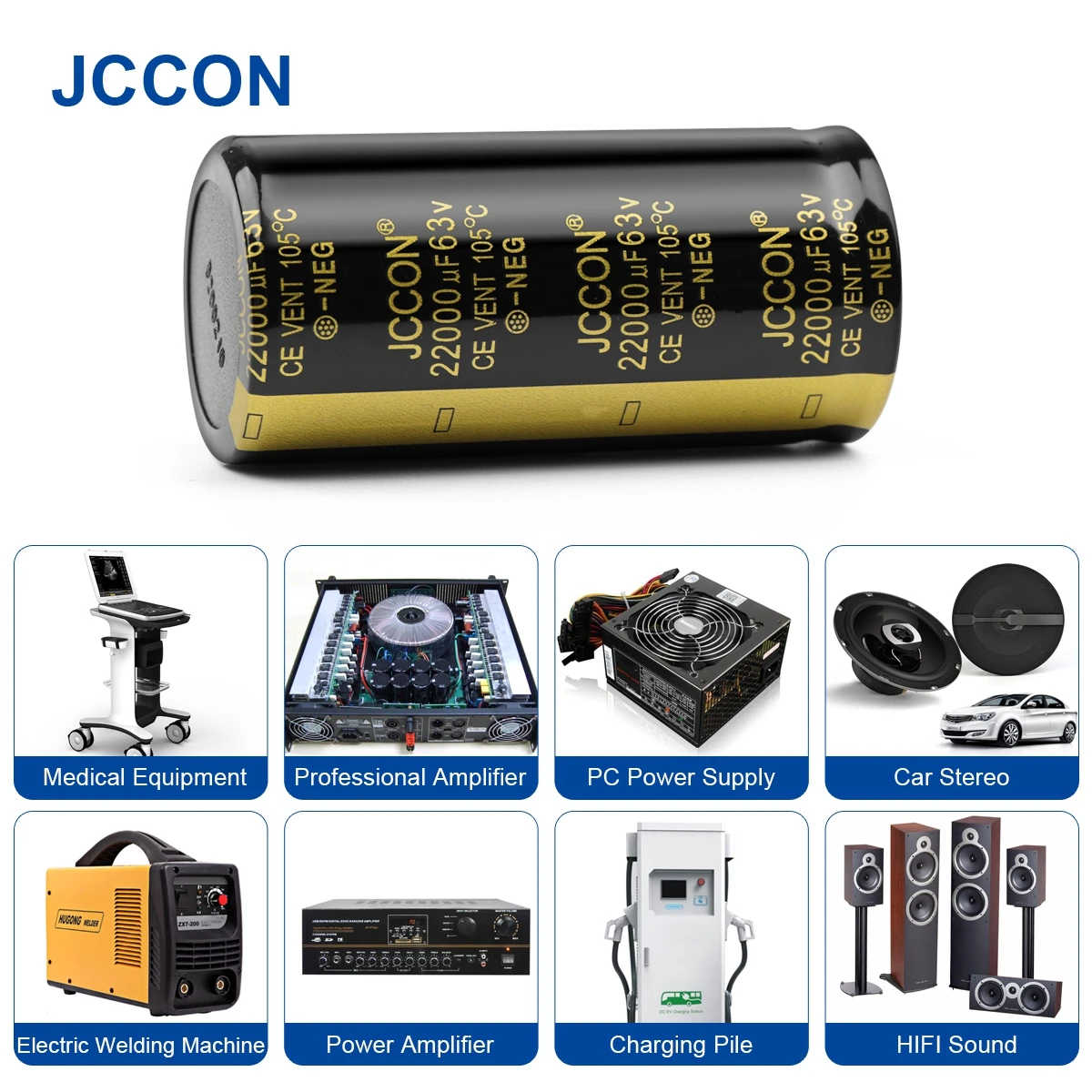 2 шт. JCCON аудио электролитический конденсатор 63 В 3300 мкФ 4700 мкФ 6800 мкФ 10000 мкФ 12000 мкФ 15000 мкФ 22000 мкФ с низким ESR для усилителя Hi-Fi