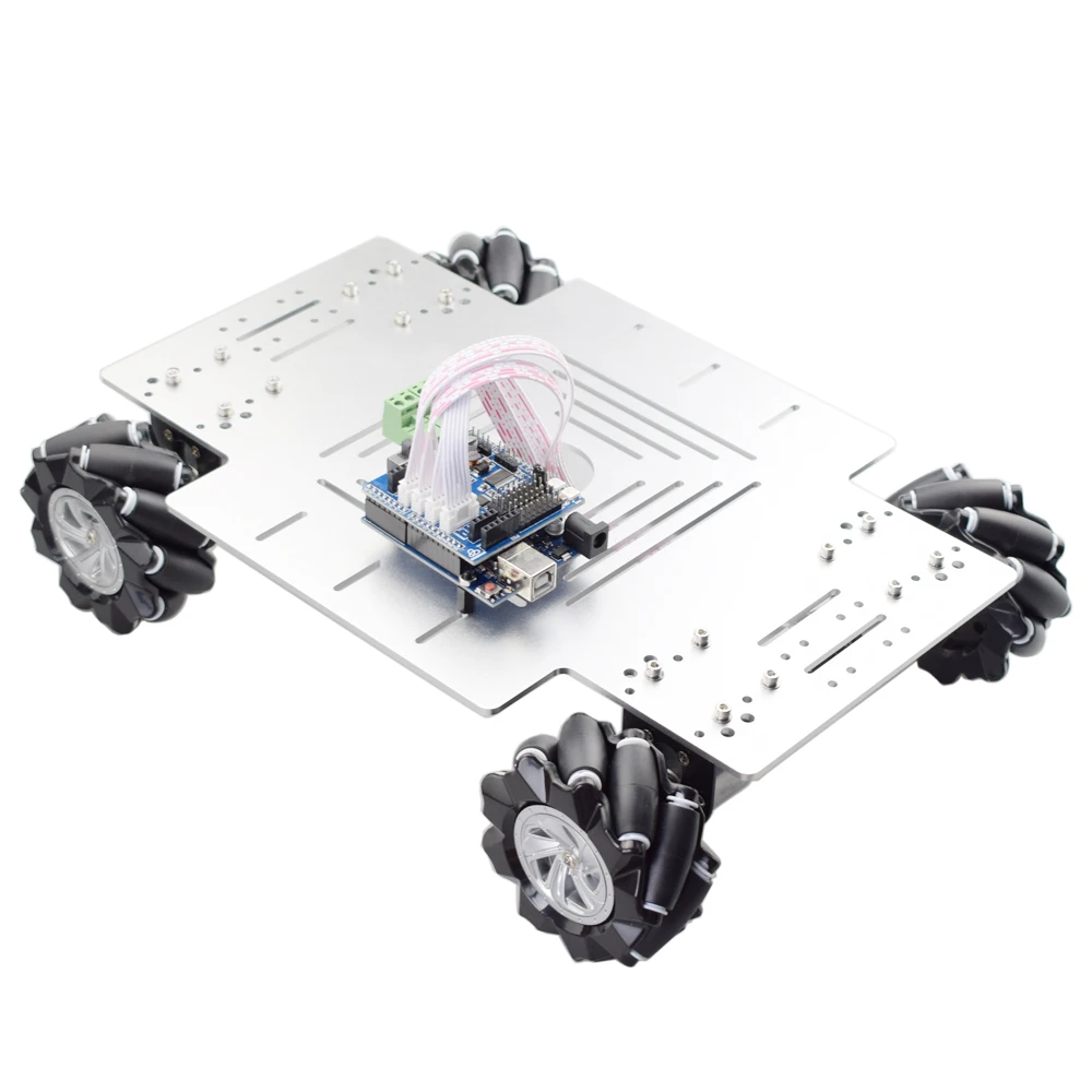 Arduino RC Mecanum-Kit de Chasis de coche Robot con Motor codificador DC 12V, piezas de juguete de eje de Proyecto de Robot DIY, PS2 HC-06, carga de 15KG