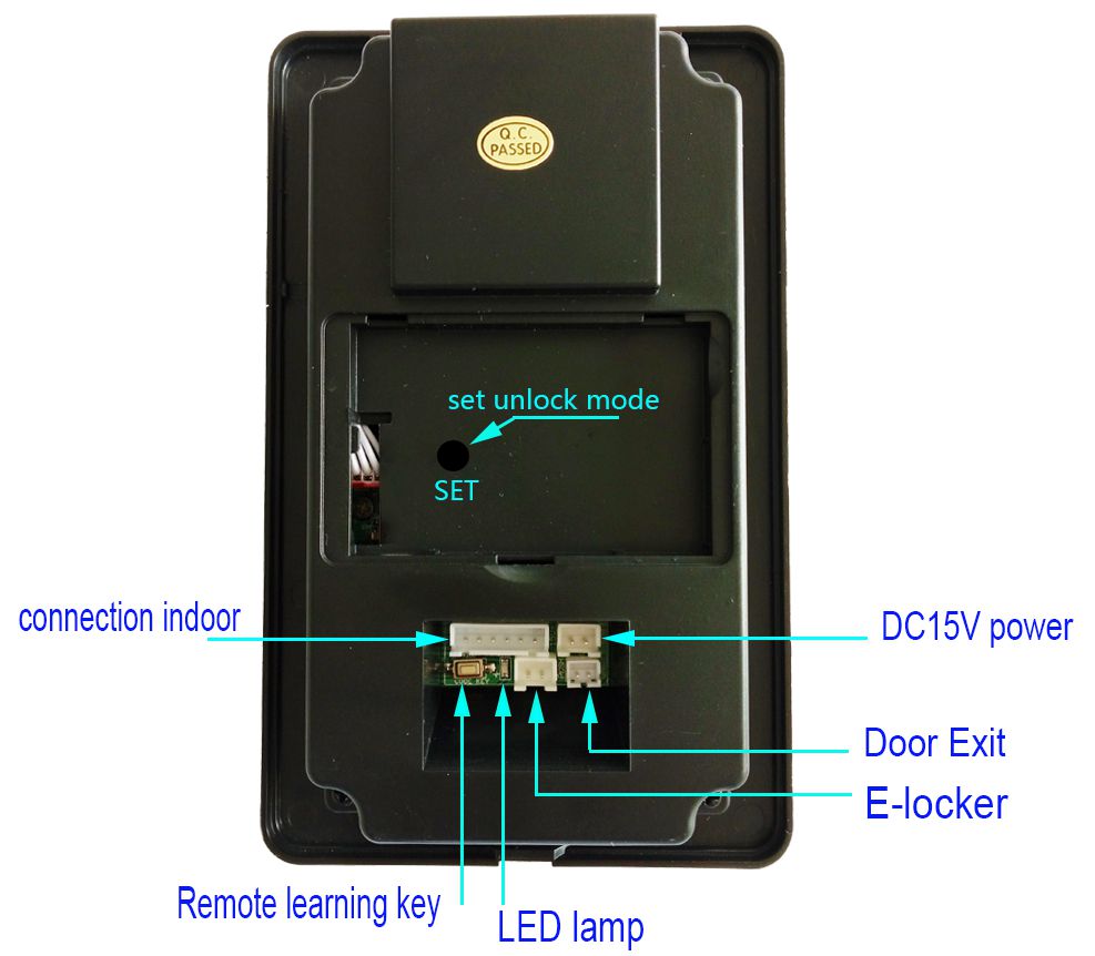 Unidad exterior RFID Contraseña y control remoto Función de desbloqueo Cámara resistente al agua Cable de 6 núcleos