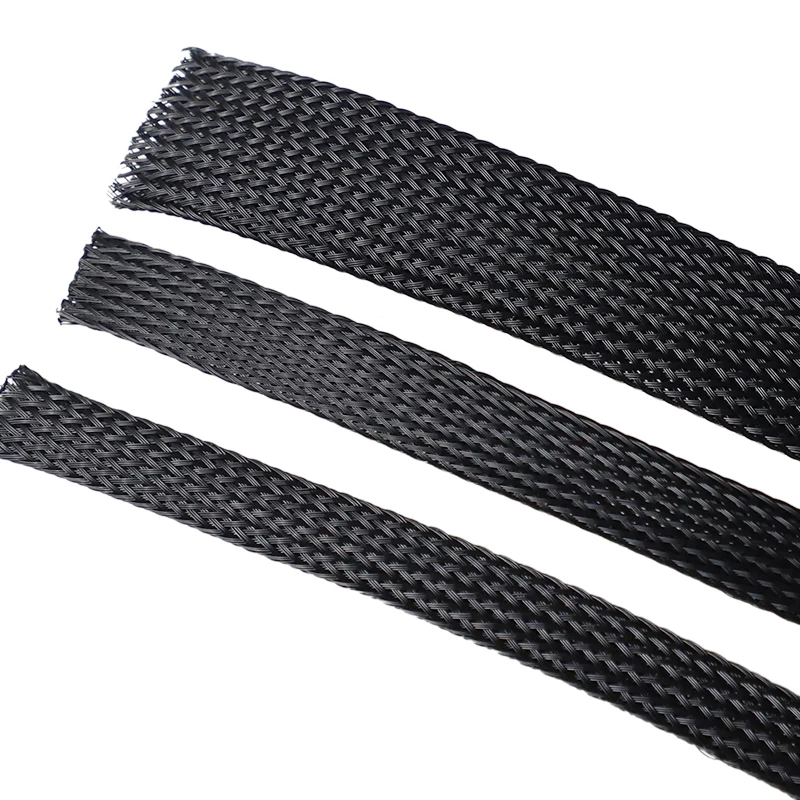 Thú Cưng Cáp Màu Đen Tay Length1/3/5/50/100M Cách Nhiệt Đầm Sleeving Dòng Dữ Liệu Bảo Vệ dây Cáp Ngọn Lửa Nylon Ống