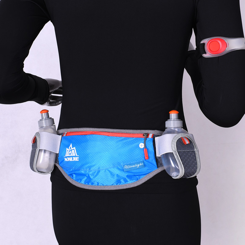 AONIJIE-riñonera para correr para hombre y mujer, cinturón de hidratación, botella impermeable para correr, riñonera con dos botellas de agua de 250ml