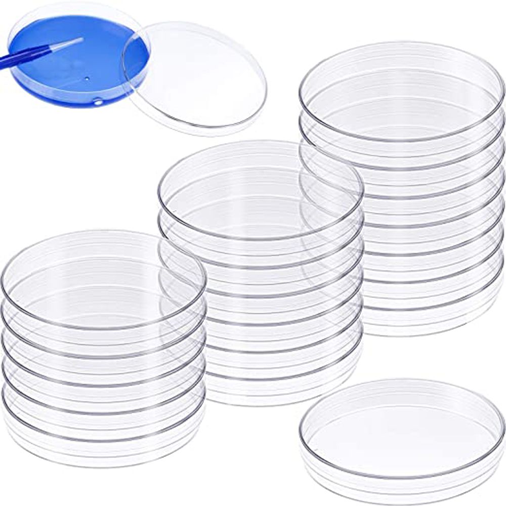 Platos de Petri estériles de plástico, plato de cultivo de bacterias con tapas de 55x15mm para laboratorio, suministros escolares de ciencia biológica, 10 Uds.