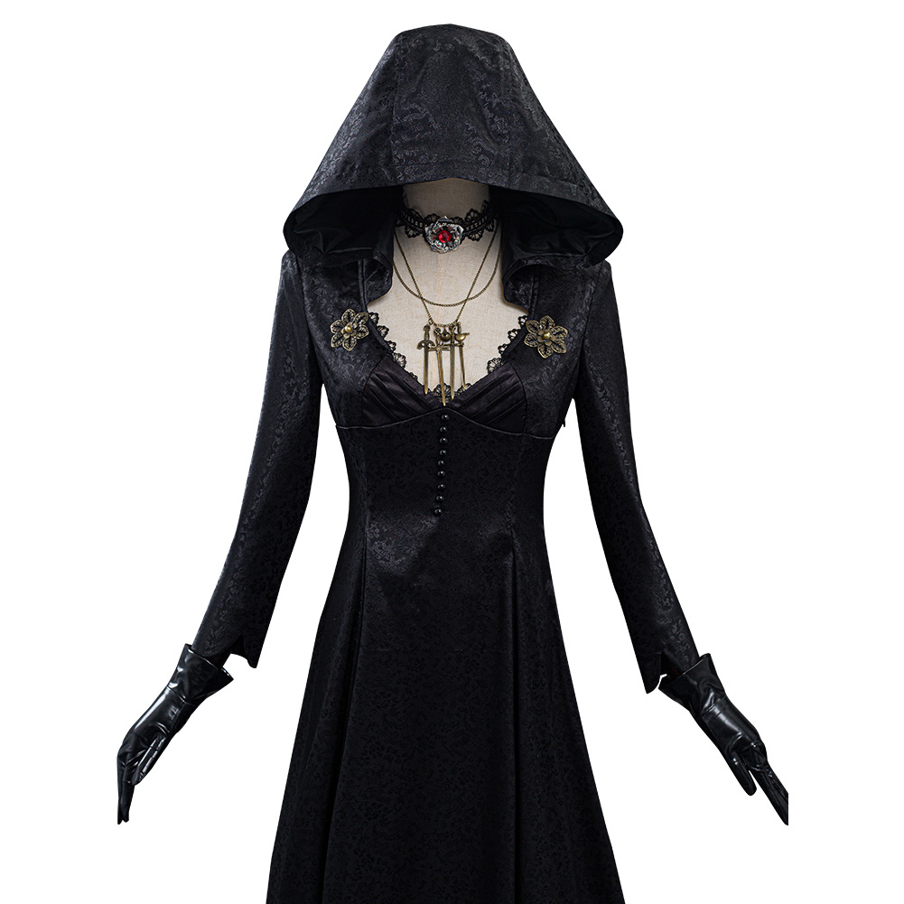 Evil Village Cosplay Traje Vampiro Senhora Vestido Roupas Halloween Carnaval Terno