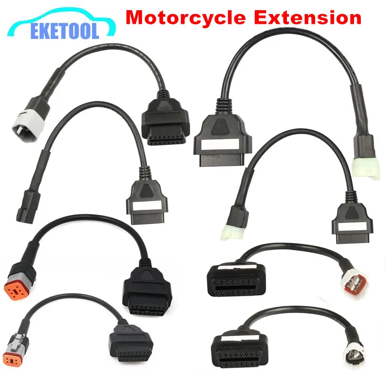 Мотоцикл OBD2 удлинитель Диагностический кабель для мотоцикла Harle 4Pin 6Pin для Honda 4Pin 6Pin для KYMCO 3Pin для Kawasaki 6P
