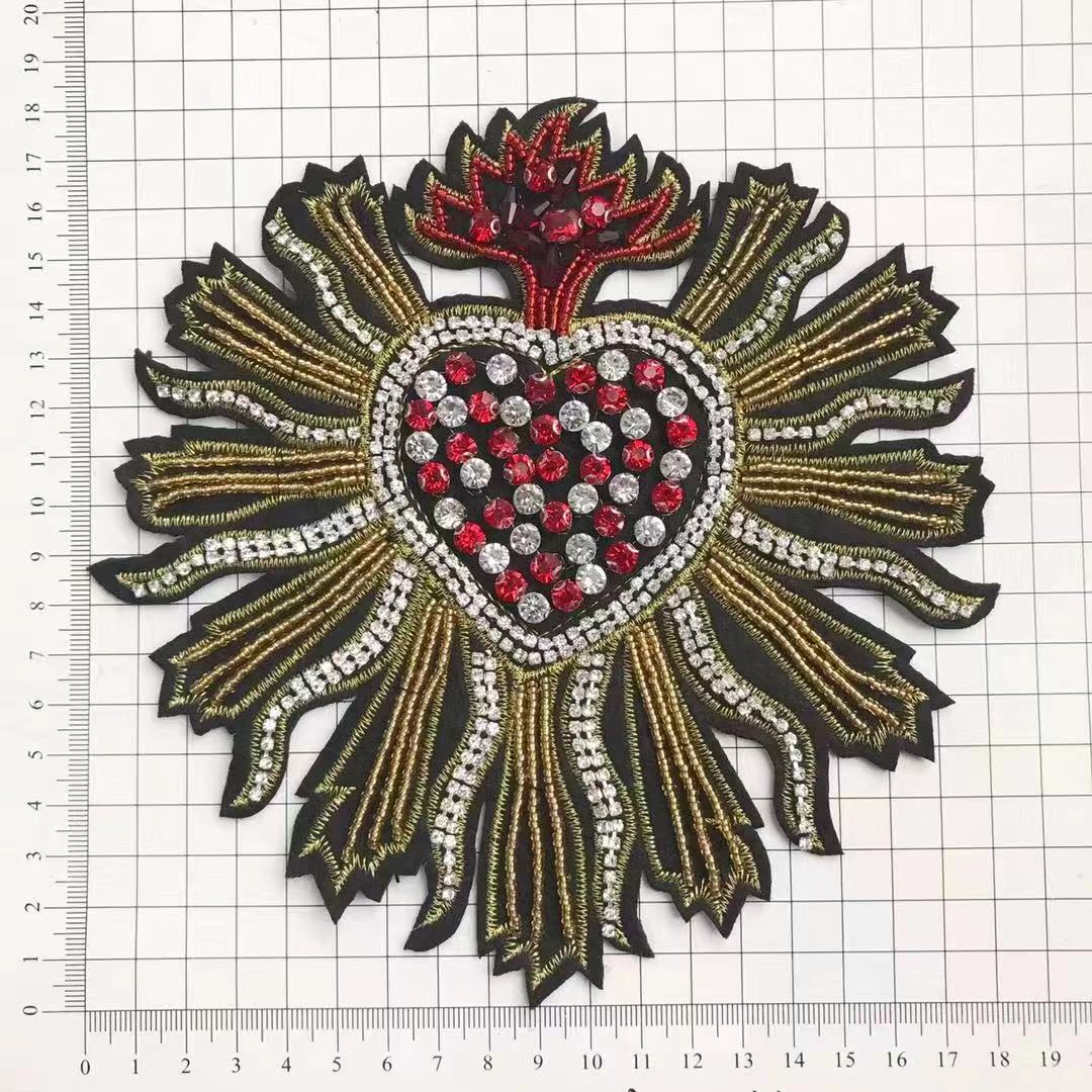 Perlen großes Herz Oktopus Stoff Aufkleber DIY Kleidung Tasche Dekoration Stoff Aufkleber Kleidung Stoff Aufkleber