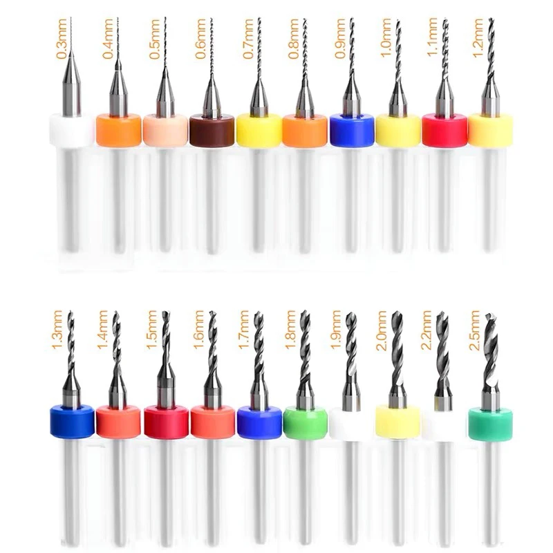 BB PCB Mũi Khoan Siêu Nhỏ Cacbua Mini Bit In Bảng Mạch DIY 0.1 Sang 6.0Mm Đường Kính 3.175 1 8 lắc Chân 10 Bộ