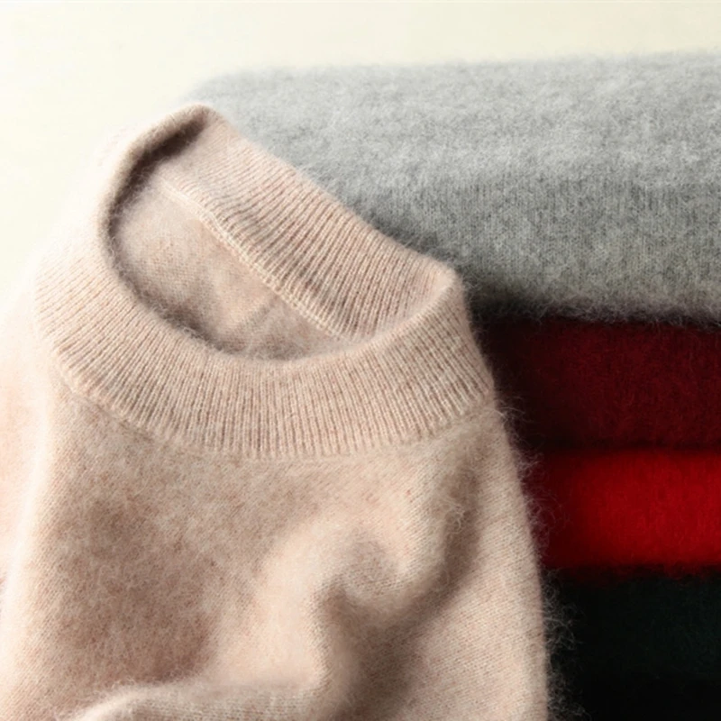 Super Warm 100% Nerz Kaschmir Pullover und Pullover Frauen Herbst Winter Weichen Pullover Hälfte Rollkragen Weibliche Grundlegende Pullover