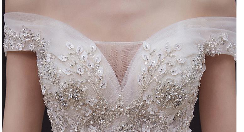 Robe De mariée De luxe faite à la main, avec traîne, en dentelle, à fleurs, élégante, épaules dénudées, Robe De bal, personnalisée