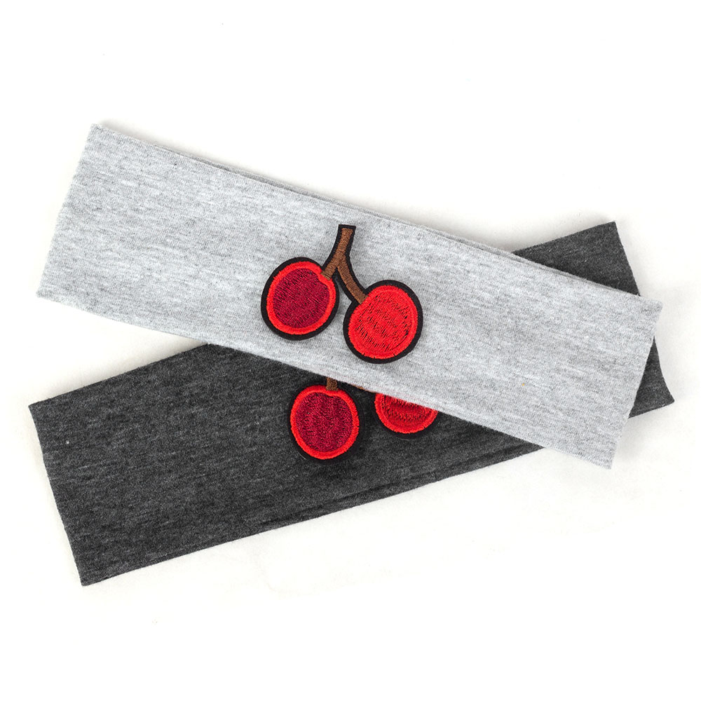 Diadema de cerezas de Color caramelo para niña recién nacida, accesorios para el cabello, turbante plano suave, Color sólido
