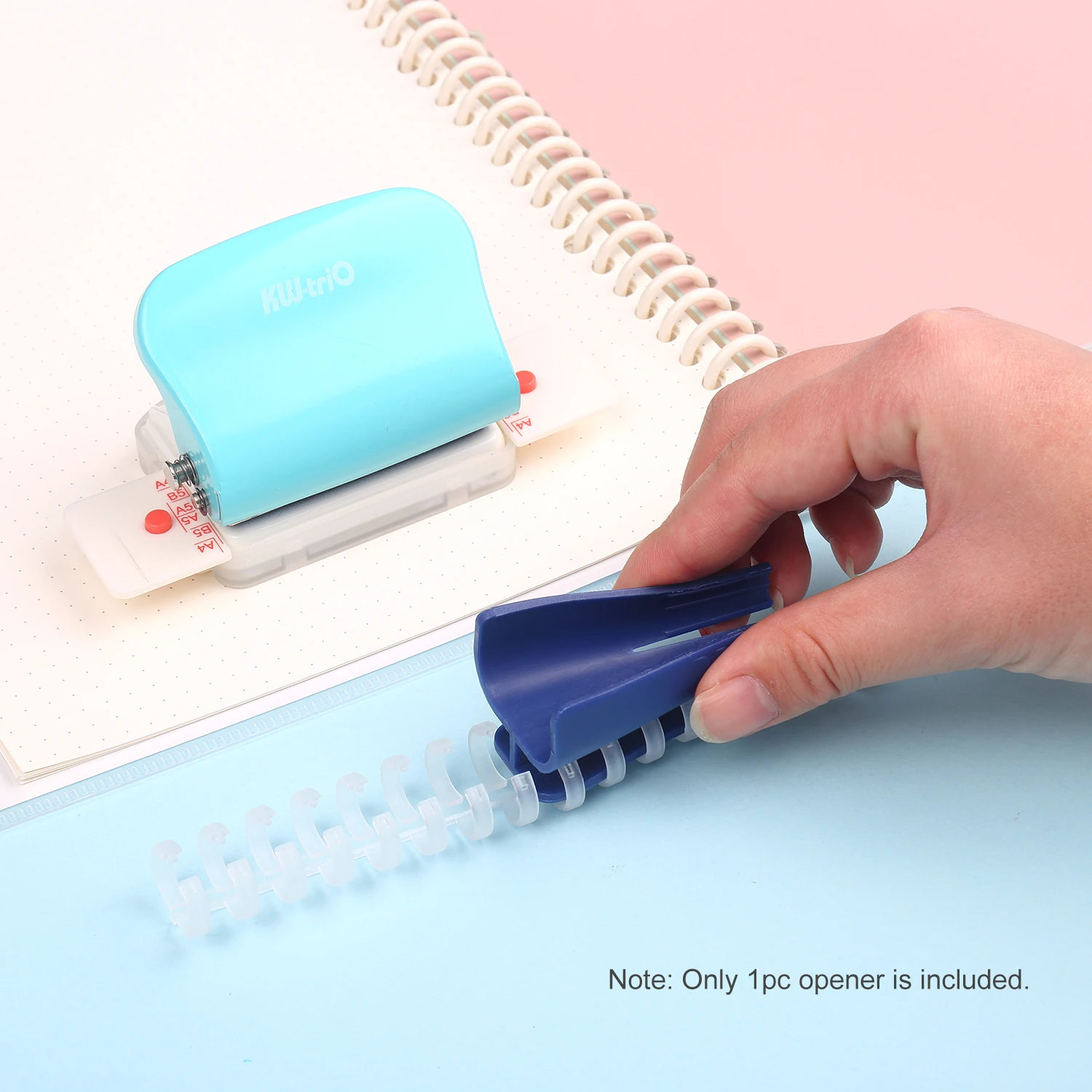 KW-trio Plastic Binder Ring Opener for Loose Leaf Binders Binding Spines Combs Opening and Closing