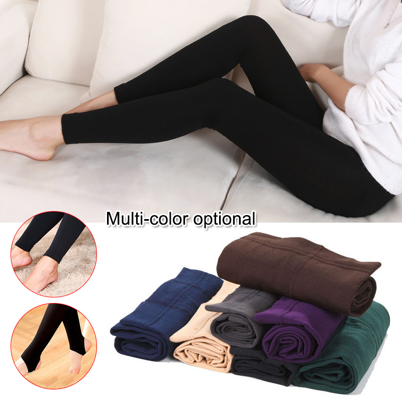 Otoño Invierno mujer mallas gruesas y cálidas color caramelo carbón cepillado polar elástico forro polar suave pantalones térmicos Leggings