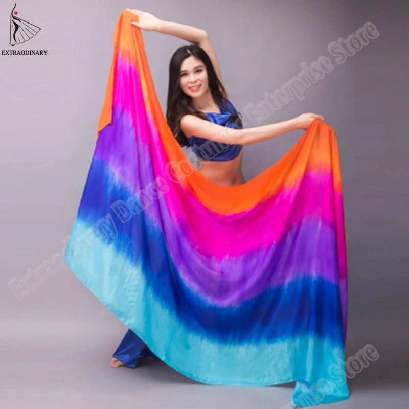 Múa Bụng Khăn Choàng Lụa Mạng Che Mặt Múa Bụng Che Khăn Choàng Nữ Nhẹ Tay Ném Khăn Quàng Khăn Choàng Gradient Lụa Vân Vũ Hiệu Suất