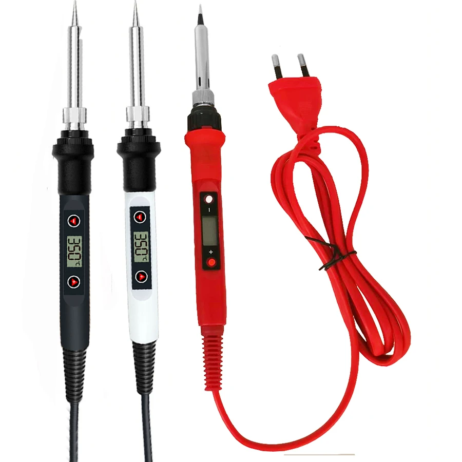 60/80W saldatore elettrico digitale saldatore strumento temperatura regolabile punte per saldatore/supporto/filo di stagno