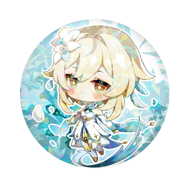 Game Genshin Impact Raiden Shogun Cosplay Tartaglia Albedo Dimer Kaedhara Kazuha Ayaka Tinplate Bros Pin Lencana Properti Logam