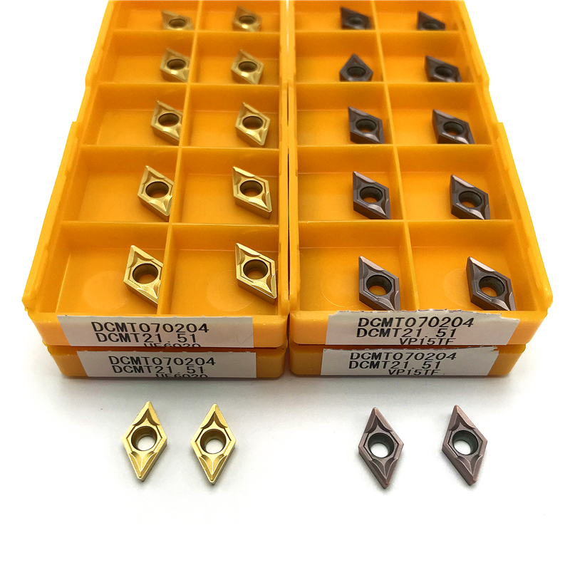 DCMT 070204   Herramienta de torneado interno VP15TF /UE6020/US735, herramientas de torno de metal, herramienta de corte de alta calidad DCMT 070204   inserto de torneado